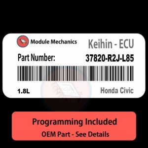 37820-R2J-L85 | 1.8L ECU with PROGRAMMING - VIN & Security | Honda Civic  | ECM PCM Engine Control Computer OEM