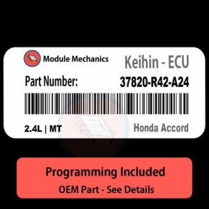 37820-R42-A24 / 2.4L | MT ECU with PROGRAMMING - VIN & Security | Honda Accord  | ECM PCM Engine Control Computer OEM