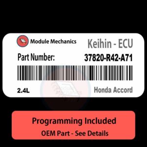 37820-R42-A71 | 2.4L ECU with PROGRAMMING - VIN & Security | Honda Accord  | ECM PCM Engine Control Computer OEM