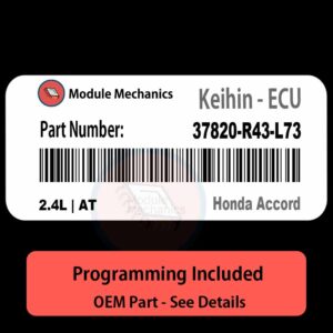 37820-R43-L73 / 2.4L | AT ECU with PROGRAMMING - VIN & Security | Honda Accord  | ECM PCM Engine Control Computer OEM