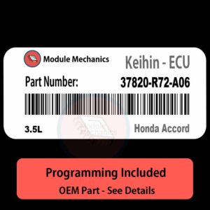 37820-R72-A06 | 3.5L ECU with PROGRAMMING - VIN & Security | Honda Accord  | ECM PCM Engine Control Computer OEM
