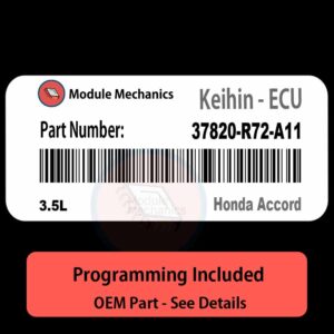 37820-R72-A11 | 3.5L ECU with PROGRAMMING - VIN & Security | Honda Accord  | ECM PCM Engine Control Computer OEM