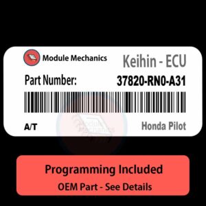 37820-RN0-A31 | A/T ECU with PROGRAMMING - VIN & Security | Honda Pilot  | ECM PCM Engine Control Computer OEM