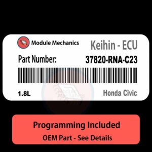 37820-RNA-C23 | 1.8L ECU with PROGRAMMING - VIN & Security | Honda Civic  | ECM PCM Engine Control Computer OEM