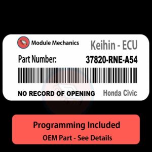 37820-RNE-A54 | NO RECORD OF OPENING ECU with PROGRAMMING - VIN & Security | Honda Civic  | ECM PCM Engine Control Computer OEM