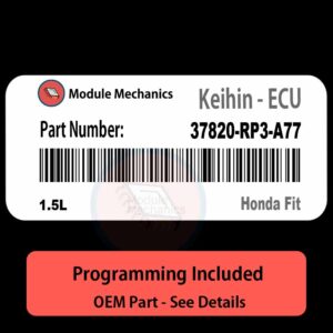 37820-RP3-A77 | 1.5L ECU with PROGRAMMING - VIN & Security | Honda Fit  | ECM PCM Engine Control Computer OEM
