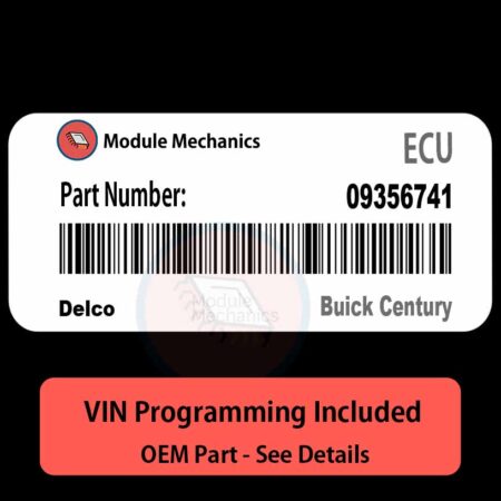 09356741 ECU - VIN PROGRAMMED | Buick Century | ECM PCM BCM Engine Control Computer OEM
