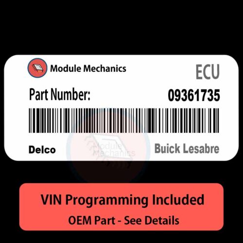 09361735 ECU - VIN PROGRAMMED | Buick Lesabre | ECM PCM BCM Engine Control Computer OEM