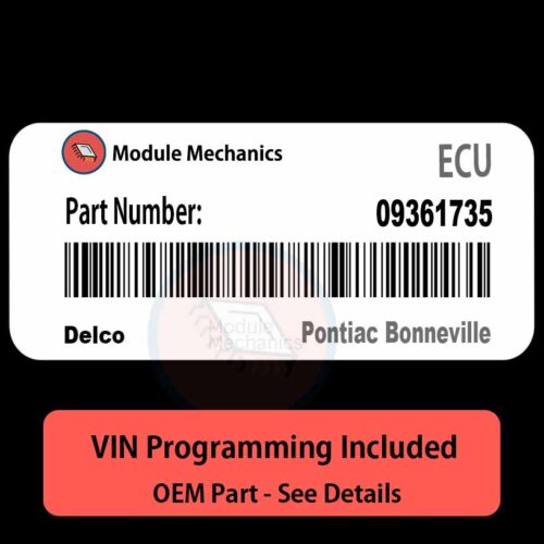 09361735 ECU - VIN PROGRAMMED | Pontiac Bonneville | ECM PCM BCM Engine Control Computer OEM