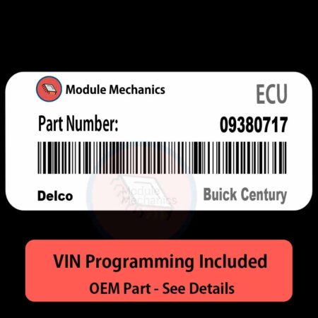 09380717 ECU - VIN PROGRAMMED | Buick Century | ECM PCM BCM Engine Control Computer OEM