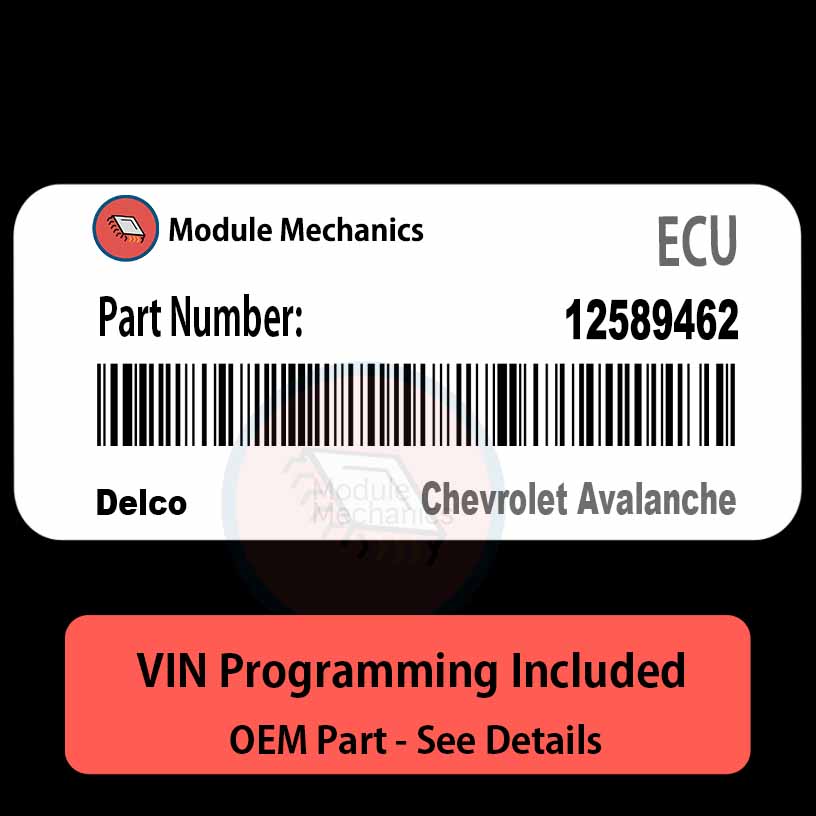 12589462 ECU - VIN PROGRAMMED | Chevrolet Avalanche | ECM PCM BCM Engine Control Computer OEM 12589462 ECU - VIN PROGRAMMED | Chevrolet Avalanche | ECM PCM BCM Engine Control Computer OEM