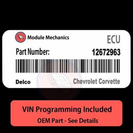 12672963 ECU - VIN PROGRAMMED | Chevrolet Corvette | ECM PCM BCM Engine Control Computer OEM
