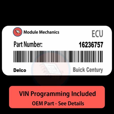 16236757 ECU - VIN PROGRAMMED | Buick Century | ECM PCM BCM Engine Control Computer OEM