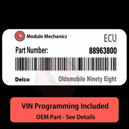 88963800 ECU - VIN PROGRAMMED | Oldsmobile Ninety Eight | ECM PCM BCM Engine Control Computer OEM