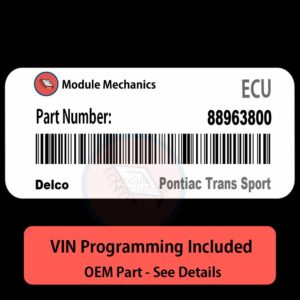 88963800 ECU - VIN PROGRAMMED | Pontiac Trans Sport | ECM PCM BCM Engine Control Computer OEM