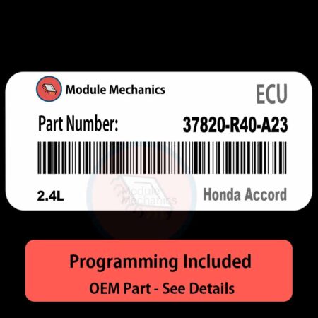 37820-R40-A23 / 2.4L ECU with PROGRAMMING - VIN & Security | Honda Accord  | ECM PCM Engine Control Computer OEM
