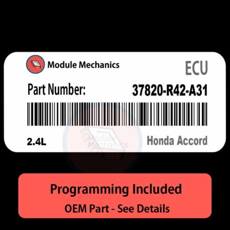 37820-R42-A31 / 2.4L ECU with PROGRAMMING - VIN & Security | Honda Accord  | ECM PCM Engine Control Computer OEM