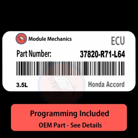 37820-R71-L64 / 3.5L ECU with PROGRAMMING - VIN & Security | Honda Accord  | ECM PCM Engine Control Computer OEM