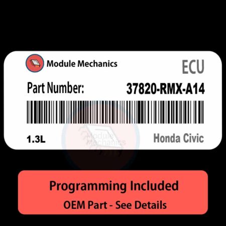 37820-RMX-A14 / 1.3L ECU with PROGRAMMING - VIN & Security | Honda Civic  | ECM PCM Engine Control Computer OEM