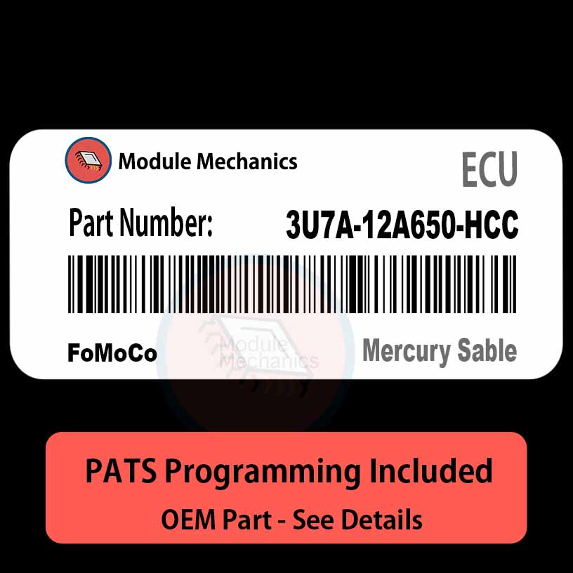 3U7A-12A650-HCC ECU with PROGRAMMING - VIN & Security | Mercury Sable | ECM PCM Engine Control Computer OEM 3U7A-12A650-HCC ECU with PROGRAMMING - VIN & Security | Mercury Sable | ECM PCM Engine Control Computer OEM