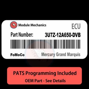 3U7Z-12A650-DVB ECU with PROGRAMMING - VIN & Security | Mercury Grand Marquis | ECM PCM Engine Control Computer OEM