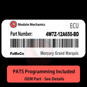 4W7Z-12A650-BD ECU with PROGRAMMING - VIN & Security | Mercury Grand Marquis  | ECM PCM Engine Control Computer OEM