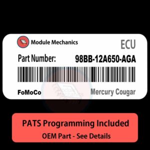 98BB-12A650-AGA ECU with PROGRAMMING - VIN & Security | Mercury Cougar  | ECM PCM Engine Control Computer OEM