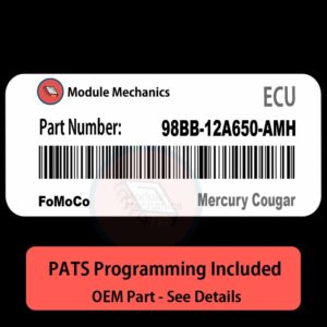 98BB-12A650-AMH ECU with PROGRAMMING - VIN & Security | Mercury Cougar  | ECM PCM Engine Control Computer OEM