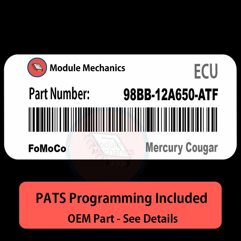 98BB-12A650-ATF ECU with PROGRAMMING - VIN & Security | Mercury Cougar | ECM PCM Engine Control Computer OEM 98BB-12A650-ATF ECU with PROGRAMMING - VIN & Security | Mercury Cougar | ECM PCM Engine Control Computer OEM