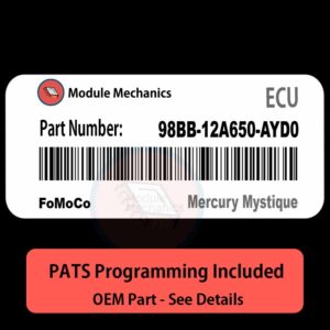 98BB-12A650-AYD0 ECU with PROGRAMMING - VIN & Security | Mercury Mystique | ECM PCM Engine Control Computer OEM