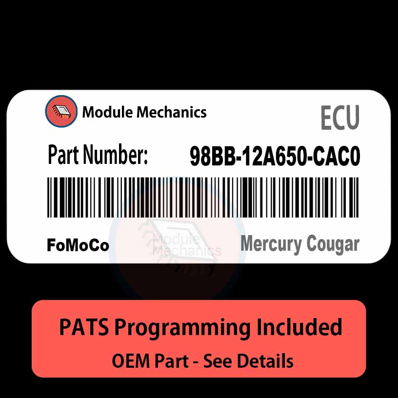 98BB-12A650-CAC0 ECU with PROGRAMMING - VIN & Security | Mercury Cougar | ECM PCM Engine Control Computer OEM 98BB-12A650-CAC0 ECU with PROGRAMMING - VIN & Security | Mercury Cougar | ECM PCM Engine Control Computer OEM