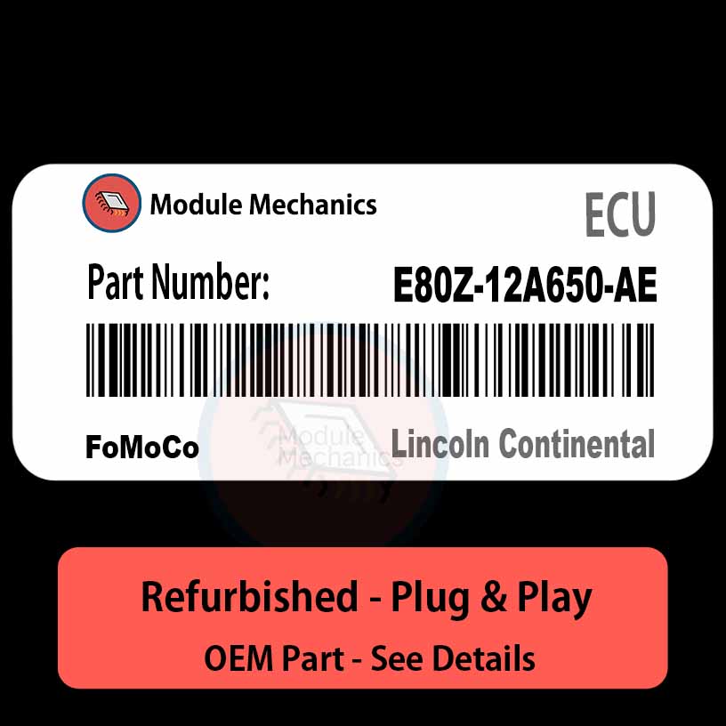 E80Z-12A650-AE ECU - PLUG & PLAY | Lincoln Continental | ECM PCM BCM Engine Control Computer OEM E80Z-12A650-AE ECU - PLUG & PLAY | Lincoln Continental | ECM PCM BCM Engine Control Computer OEM