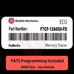 F7CF-12A650-FD ECU with PROGRAMMING - VIN & Security | Mercury Tracer | ECM PCM Engine Control Computer OEM