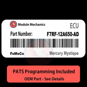 F7RF-12A650-AD ECU with PROGRAMMING - VIN & Security | Mercury Mystique  | ECM PCM Engine Control Computer OEM