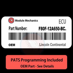 F80F-12A650-BC. ECU with PROGRAMMING - VIN & Security | Lincoln Continental  | ECM PCM Engine Control Computer OEM