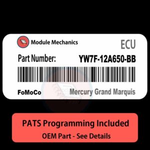 YW7F-12A650-BB ECU with PROGRAMMING - VIN & Security | Mercury Grand Marquis | ECM PCM Engine Control Computer OEM