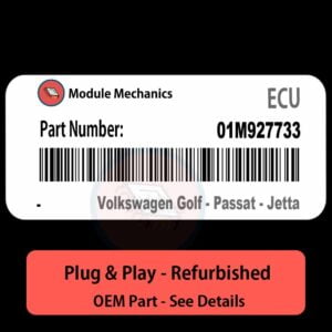 01M927733 ECU - PLUG & PLAY |  Volkswagen Golf - Passat - Jetta | ECM PCM BCM Engine Control Computer OEM