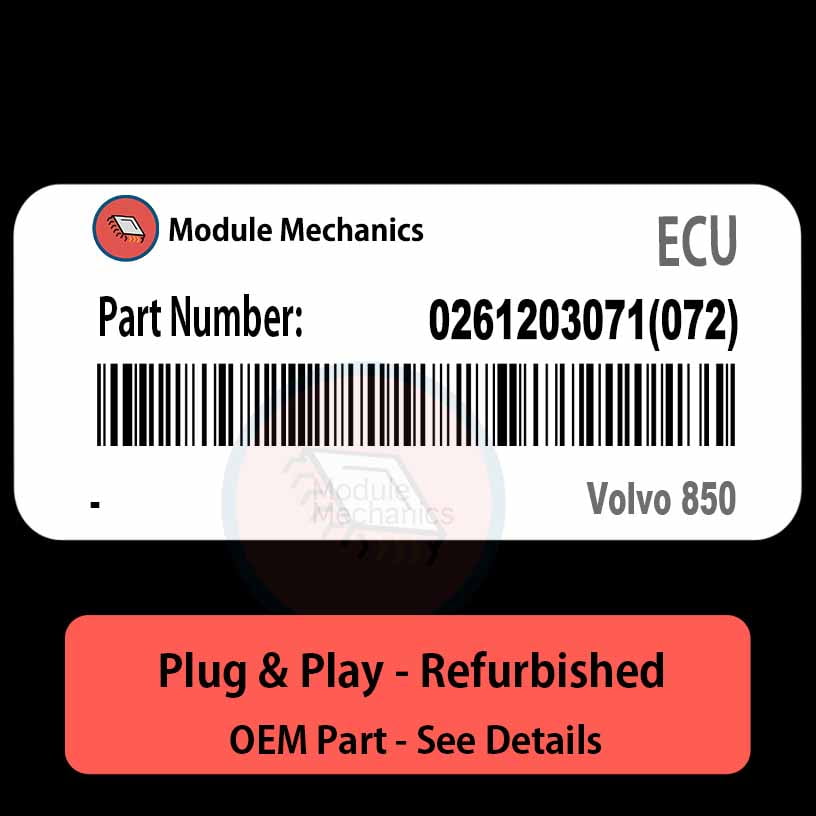 0261203071(072) ECU - PLUG & PLAY | Volvo 850 | ECM PCM BCM Engine Control Computer OEM 0261203071(072) ECU - PLUG & PLAY | Volvo 850 | ECM PCM BCM Engine Control Computer OEM