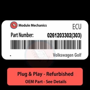0261203302(303) ECU - PLUG & PLAY | Volkswagen Golf | ECM PCM BCM Engine Control Computer OEM