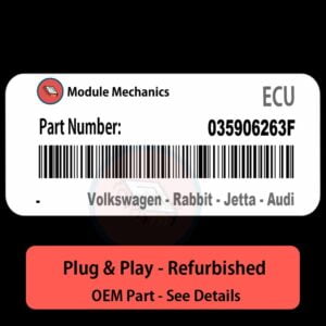 035906263F ECU - PLUG & PLAY |  Volkswagen - Rabbit - Jetta - Audi | ECM PCM BCM Engine Control Computer OEM
