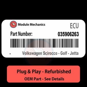 035906263 ECU - PLUG & PLAY |  Volkswagen Scirocco - Golf - Jetta | ECM PCM BCM Engine Control Computer OEM