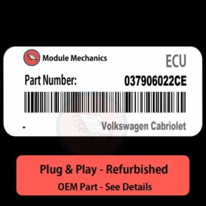 037906022CE ECU - PLUG & PLAY |  Volkswagen Cabriolet | ECM PCM BCM Engine Control Computer OEM