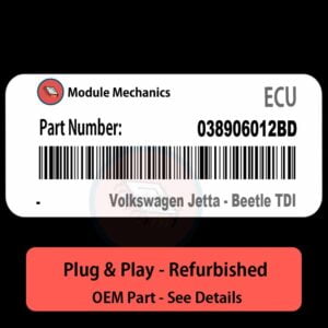 038906012BD ECU - PLUG & PLAY | Volkswagen Jetta - Beetle TDI | ECM PCM BCM Engine Control Computer OEM