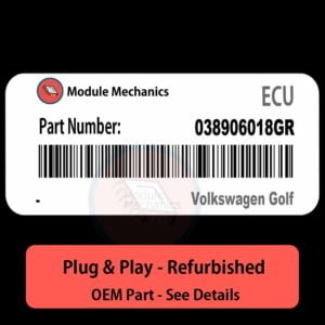 038906018GR ECU - PLUG & PLAY | Volkswagen Golf | ECM PCM BCM Engine Control Computer OEM