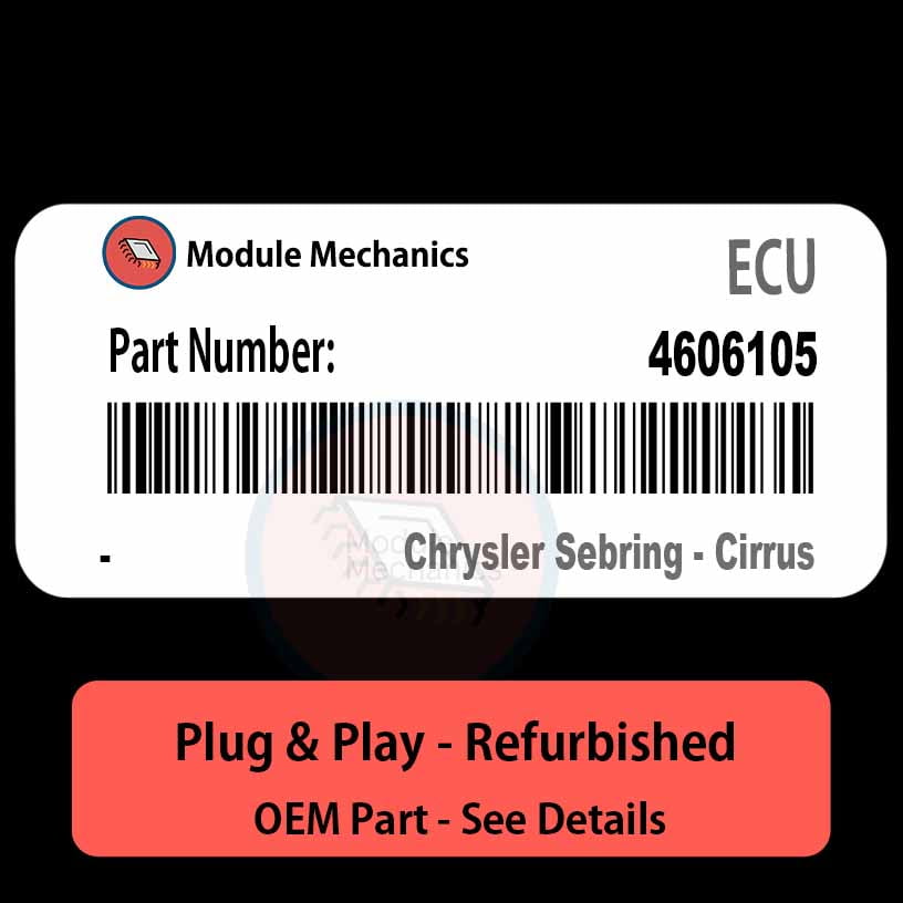 04606105 ECU - PLUG & PLAY | Chrysler Sebring - Cirrus | ECM PCM BCM Engine Control Computer OEM 04606105 ECU - PLUG & PLAY | Chrysler Sebring - Cirrus | ECM PCM BCM Engine Control Computer OEM