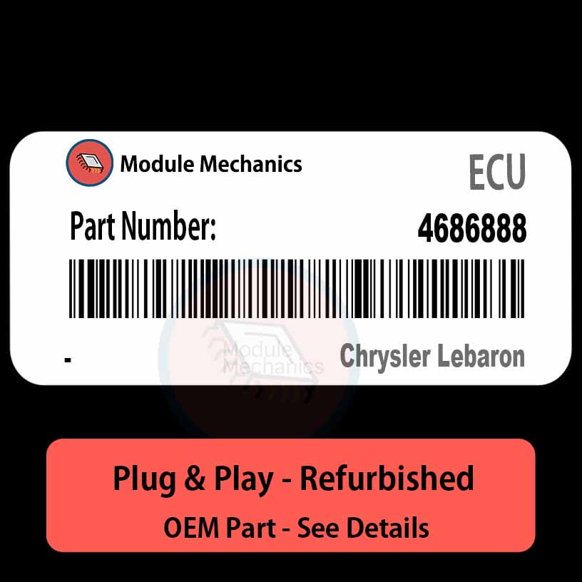 4686888 ECU - PLUG & PLAY | Chrysler Lebaron | ECM PCM BCM Engine Control Computer OEM 4686888 ECU - PLUG & PLAY | Chrysler Lebaron | ECM PCM BCM Engine Control Computer OEM