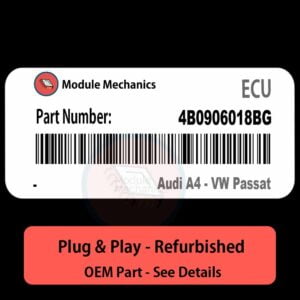 4B0906018BG ECU - PLUG & PLAY |  Audi A4 - VW Passat | ECM PCM BCM Engine Control Computer OEM
