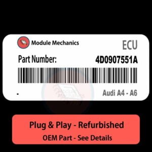 4D0907551A ECU - PLUG & PLAY |  Audi A4 - A6 | ECM PCM BCM Engine Control Computer OEM