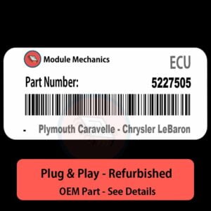 5227505 ECU - PLUG & PLAY |  Plymouth Caravelle - Chysler LeBaron | ECM PCM BCM Engine Control Computer OEM