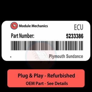 5233386 ECU - PLUG & PLAY |  Plymouth Sundance | ECM PCM BCM Engine Control Computer OEM